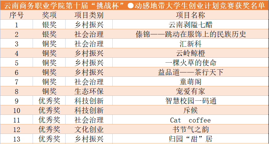【喜报】2银7铜4优秀！2026世界杯官网在云南省第十届“挑战杯”·动感地带大学生创业计划竞赛中获佳绩